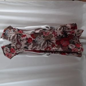 J. Peterman Floral Silk Linen Dress